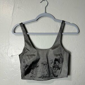House of Harlow Metallic Crop Top